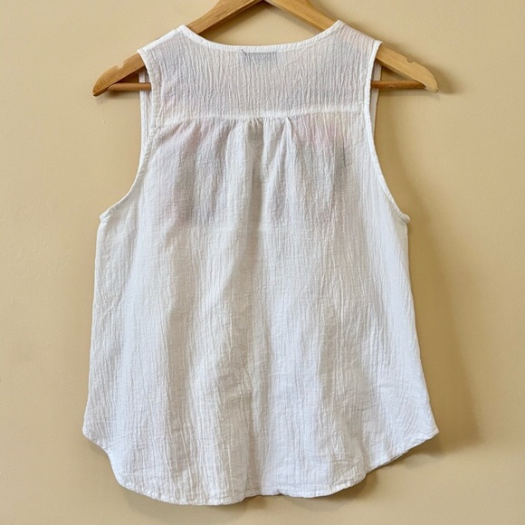 Hayden| Boho White Multicolour Embroidered Light & Airy Sleeveless Blouse Sz M - Picture 3 of 4